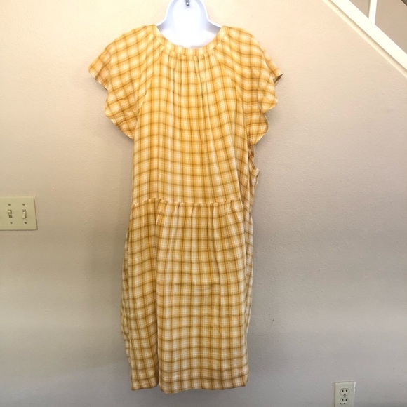 Old Navy Yellow Plaid Flutter-Sleeve Mini Swing Dress Plus Size 4X - Picture 9 of 14